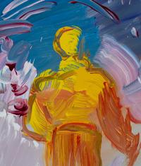 Zero on Black, 1990, Profile, and Lady Profile with Yellow Monk, 1989 (a group of three works)