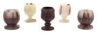 Five Hardstone Egg Cups Height of largest 2 3/4 inches. — 20TH CENTURY