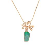 YELLOW GOLD, OPAL DOUBLET, AND DIAMOND NECKLACE