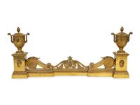 A Neoclassical Style Bronze Fire Fender with Urn-form Chenets — 19TH CENTURY