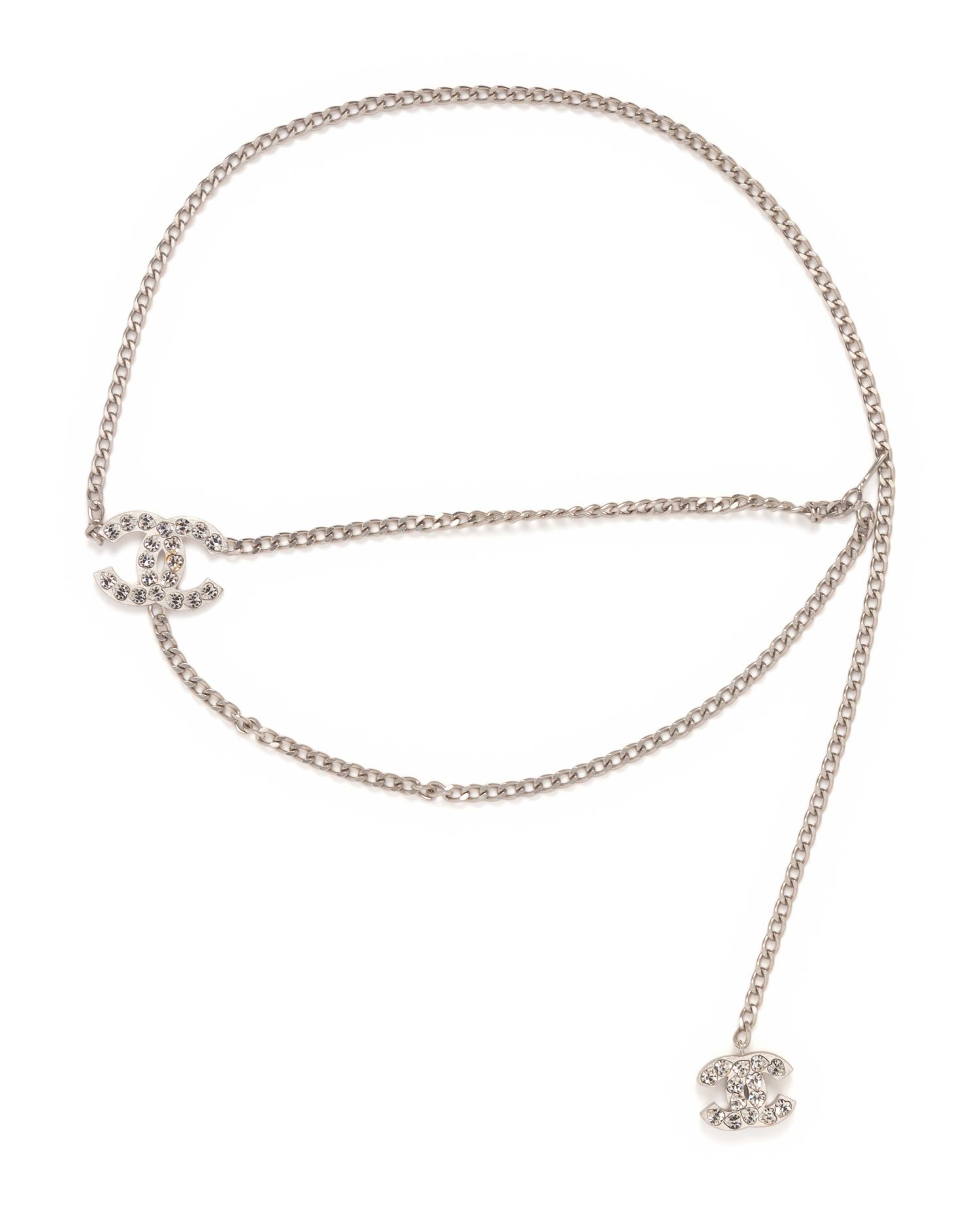 Chanel Silver-Tone Chain CC Belt