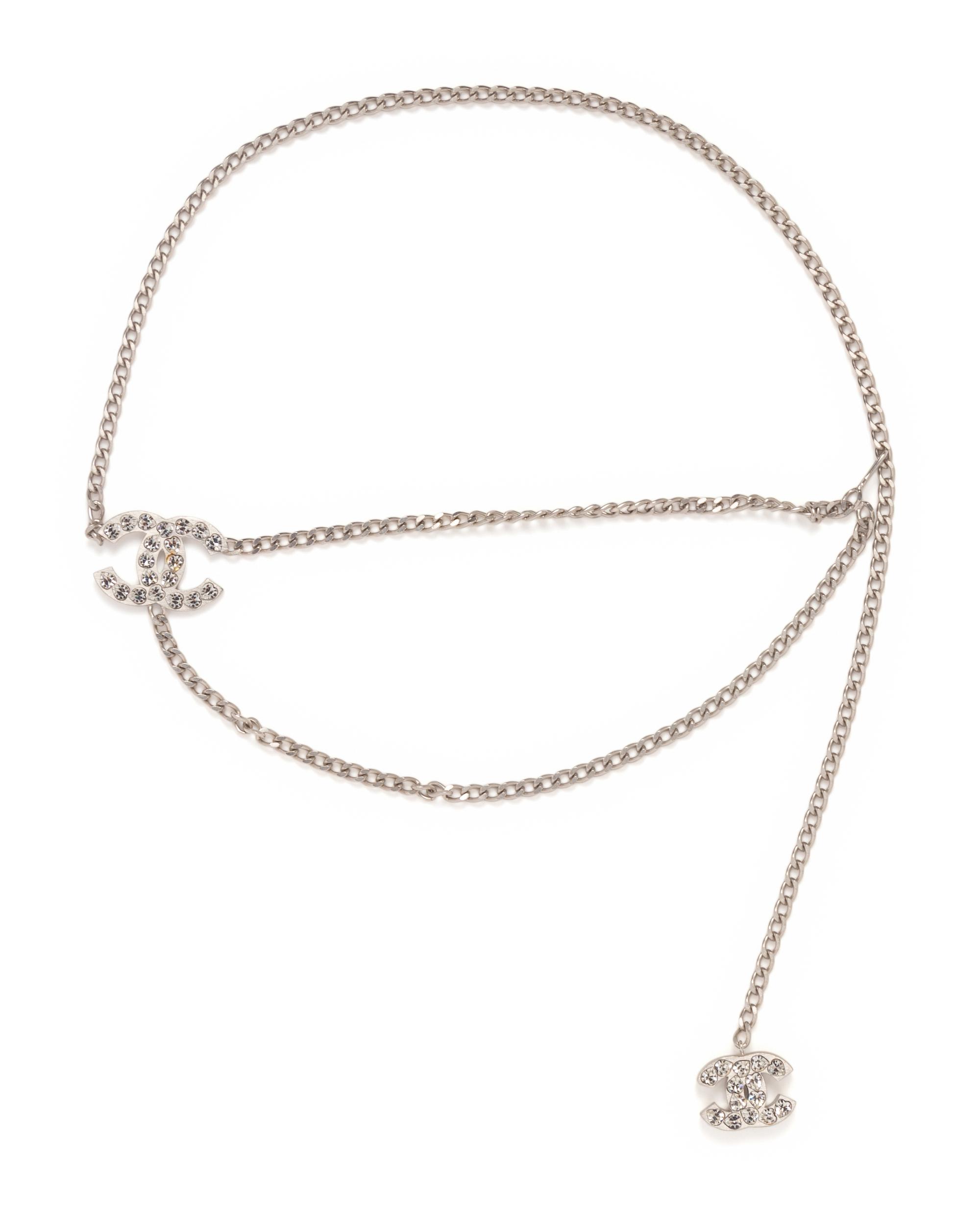 Chanel Silver-Tone Chain CC Belt