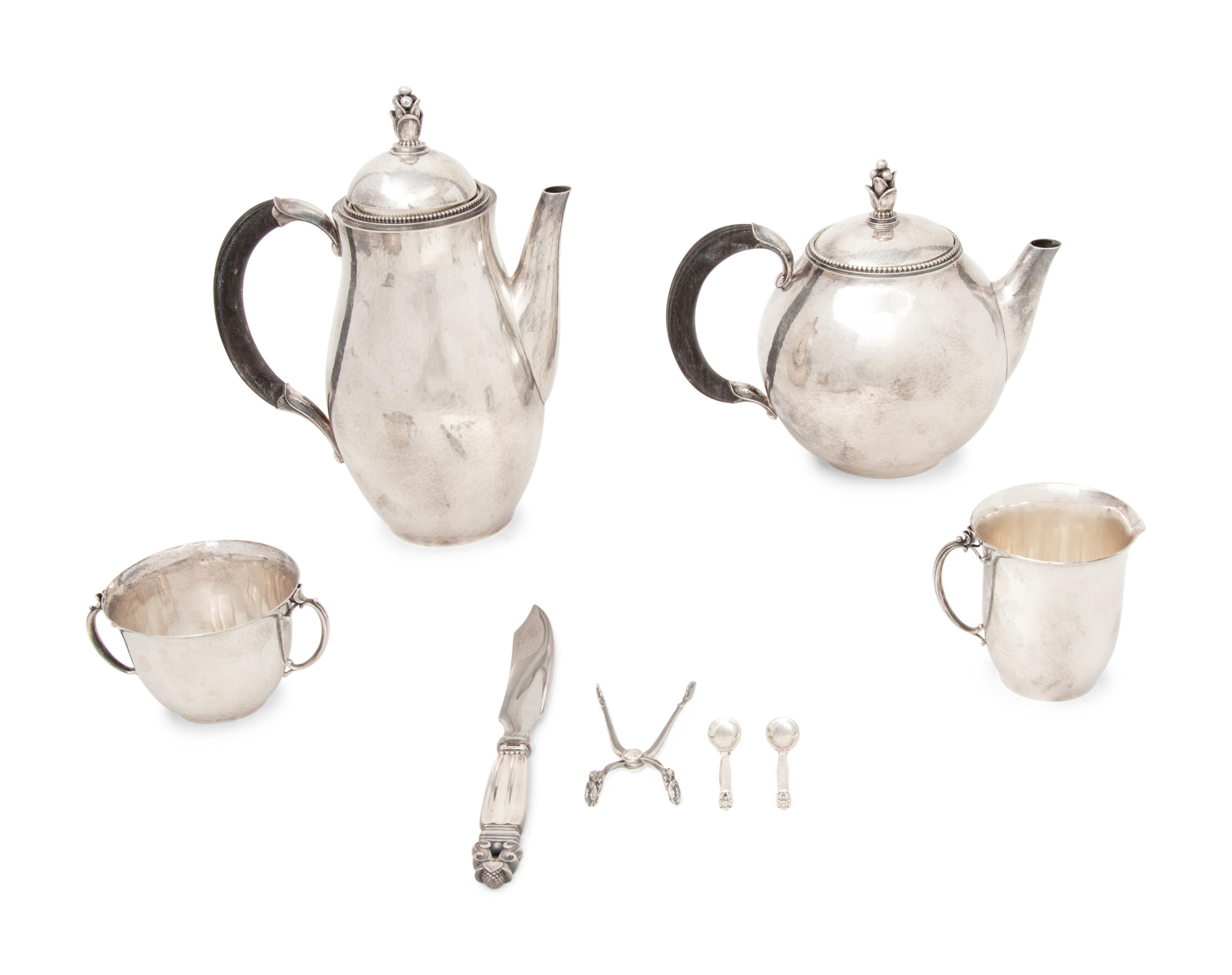 A Georg Jensen Silver Four-Piece Tea and Coffee Service