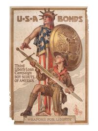 [AMERICANA]. LEYENDECKER, Joseph. USA Bonds. Third Liberty Loan Campaign. Boy Scouts of America.