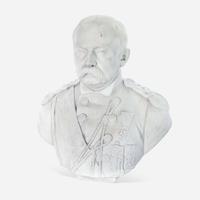 A Large Italian Carved Marble Bust of Otto von Bismarck Fiorenzo Pugi, early 20th century
