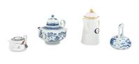 Four Chinese Export Porcelain Covered Ewers