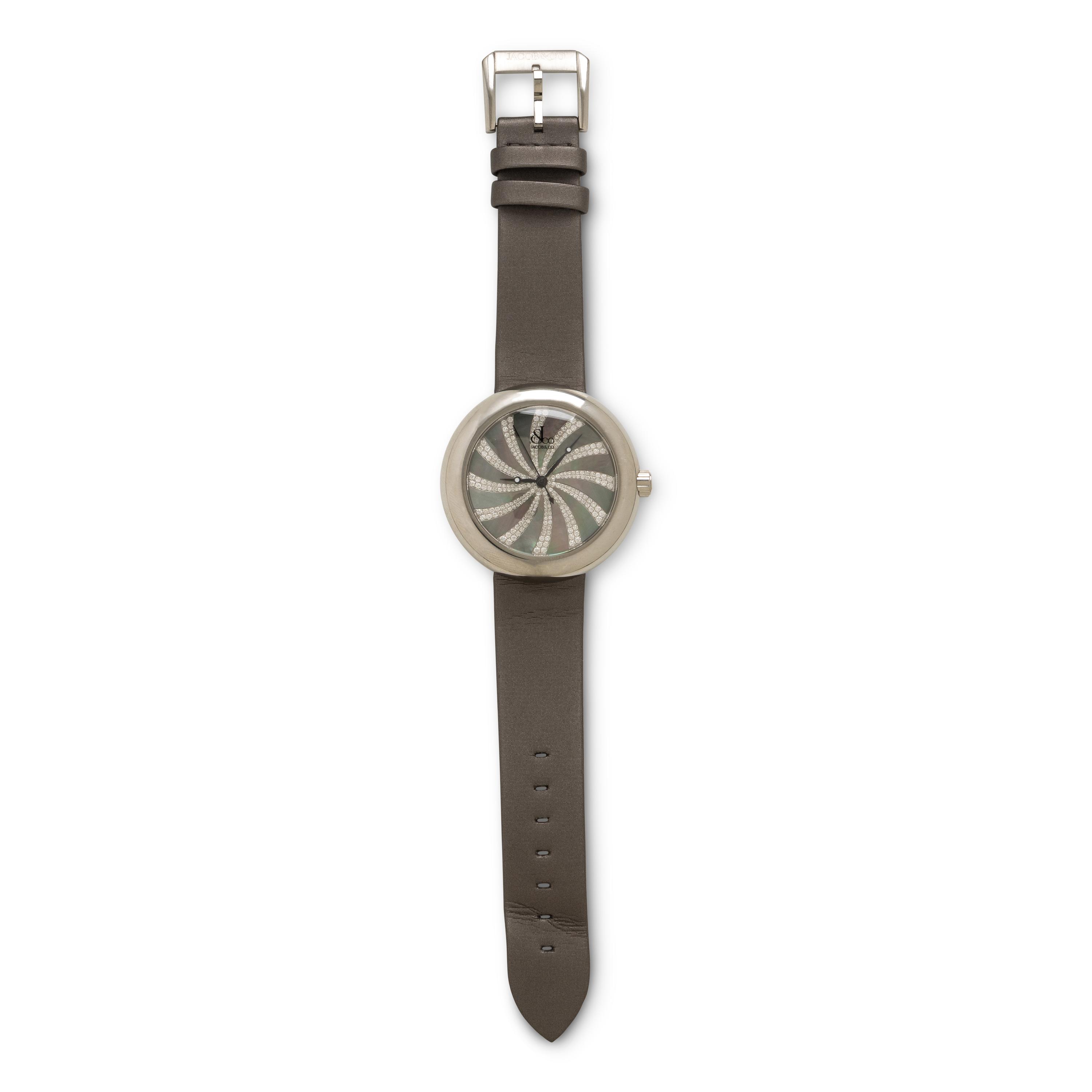 Jacob & Co., Stainless Steel 'Crystal' Watch with Diamond and Mother-of-Pearl Dial