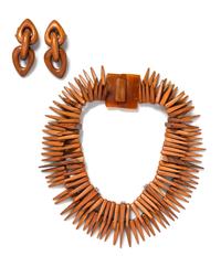 Gerda Lynggaard for Monies Wood Beaded Demi Parure,