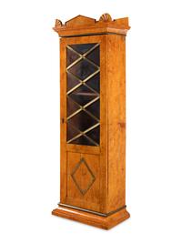 A Russian Neoclassical Karelian Birch Vitrine Cabinet