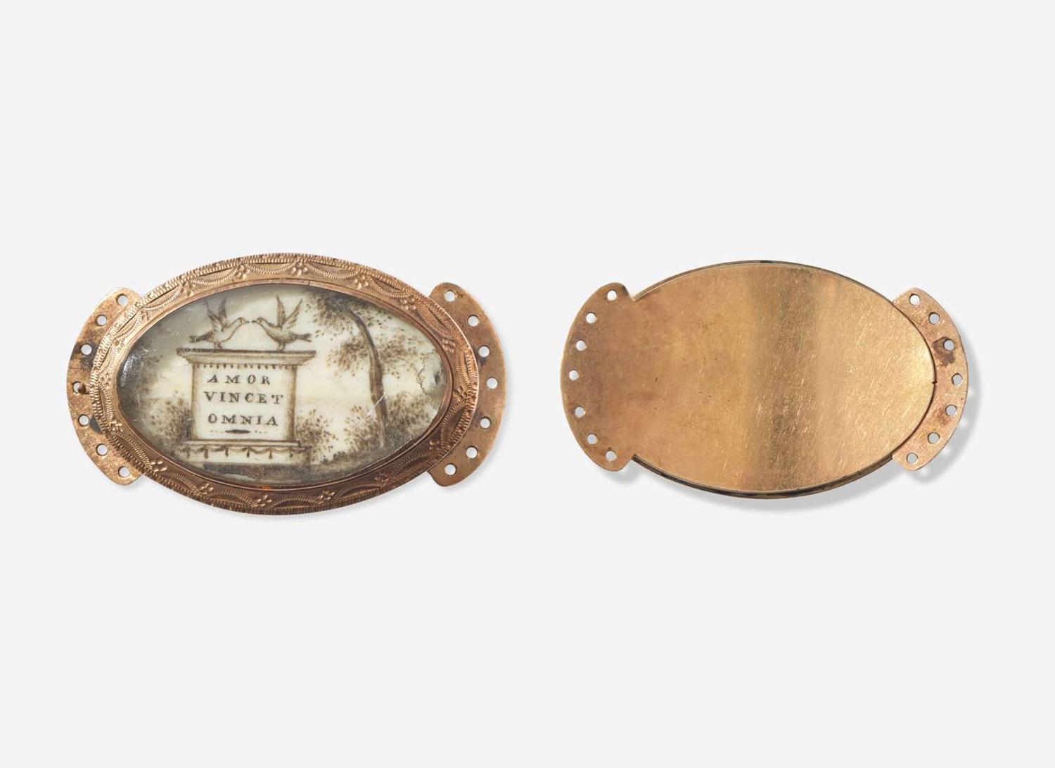 A collection of seven pieces of mourning jewelry, 18th and 19th century