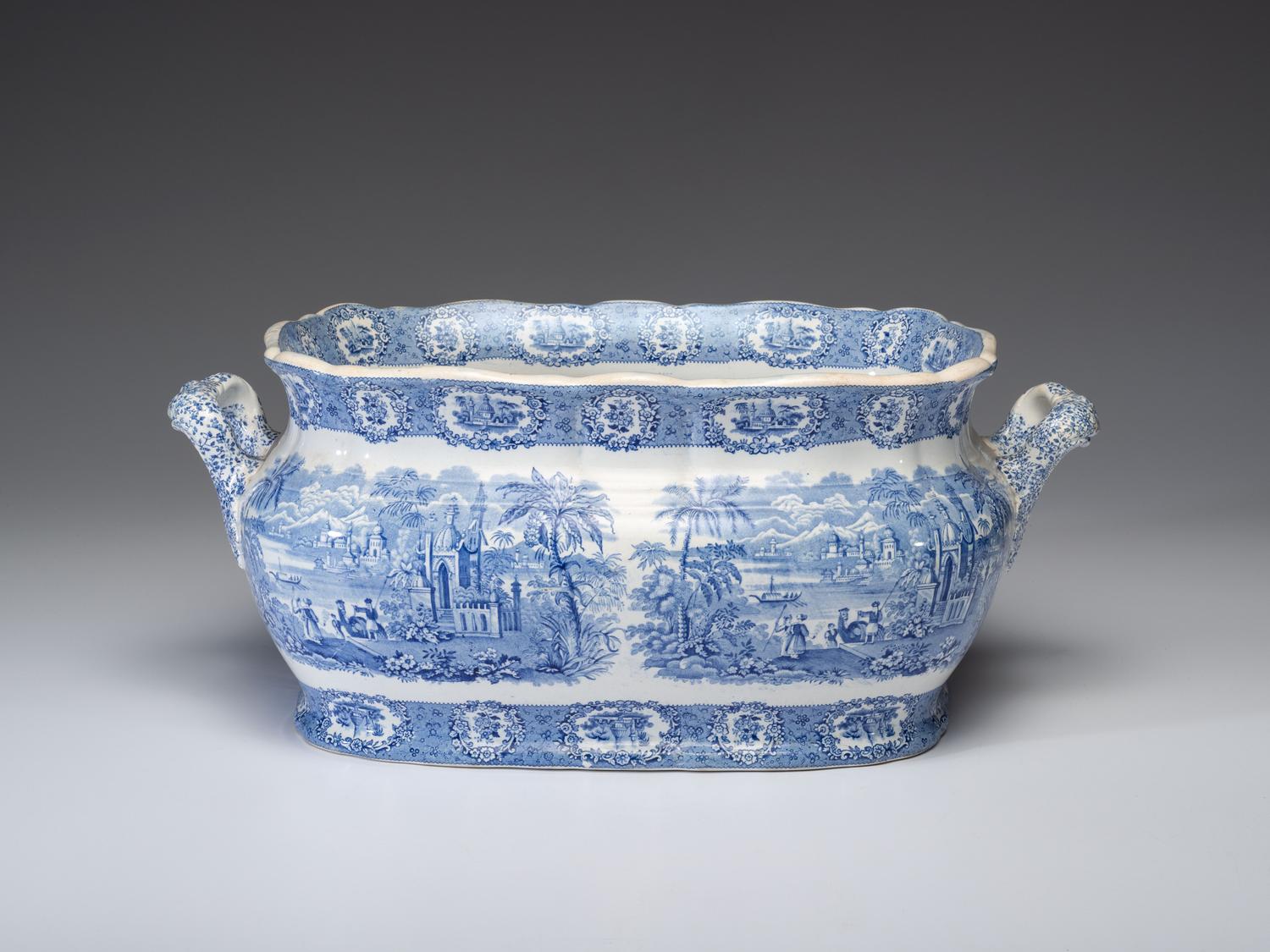 An English Blue and White Transferware Foot Bath