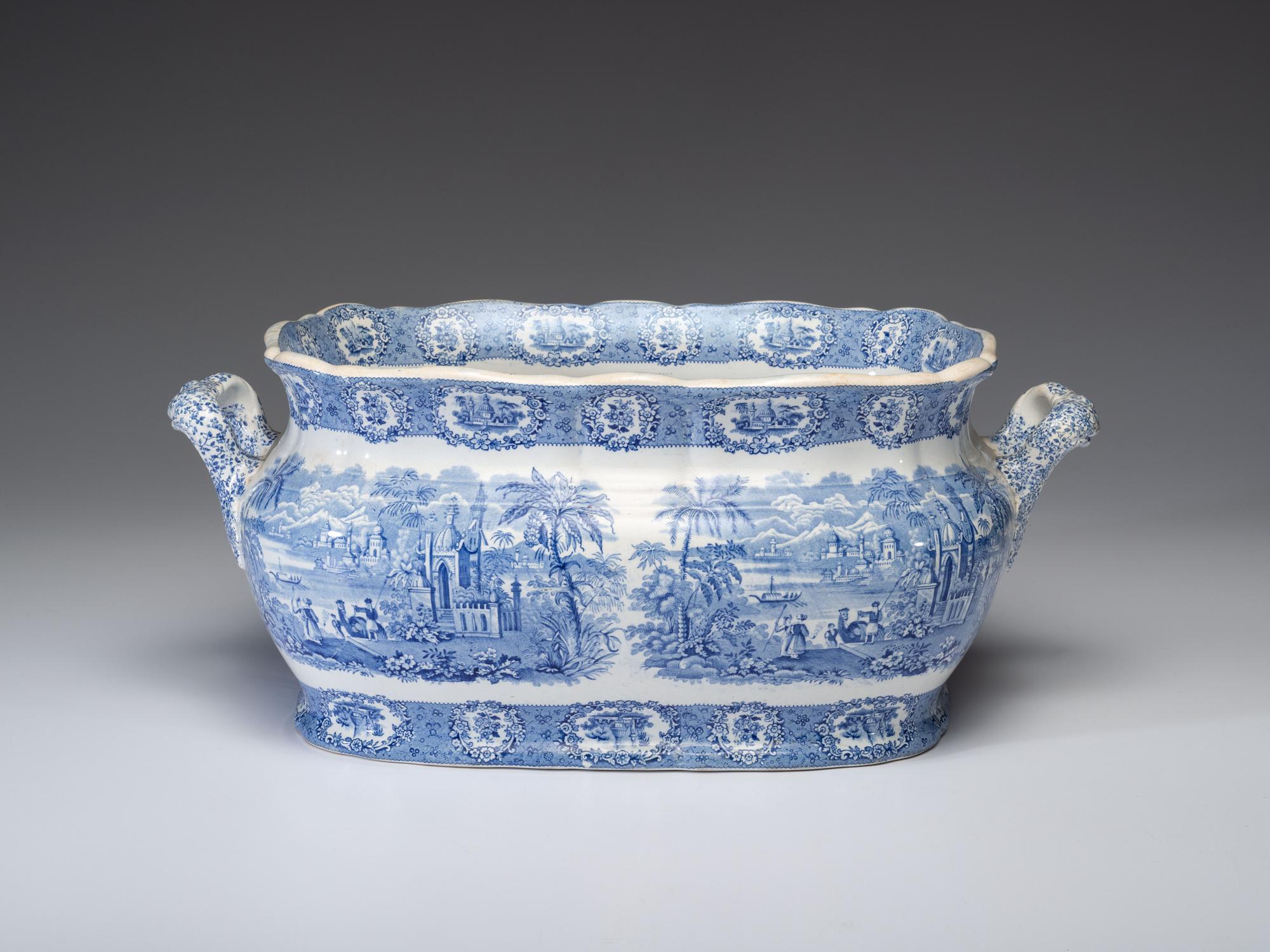 An English Blue and White Transferware Foot Bath