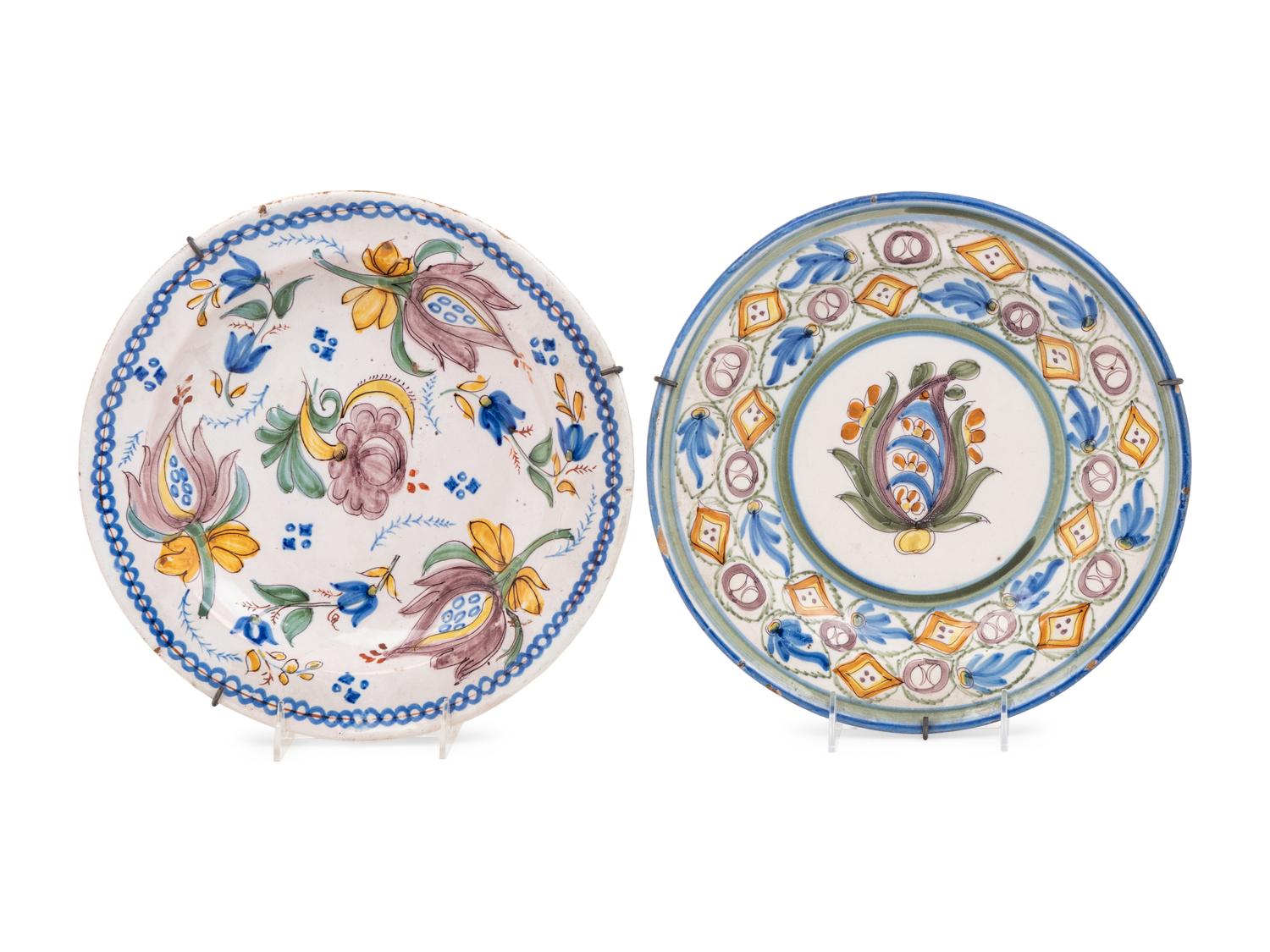 Two Continental Faïence Plates