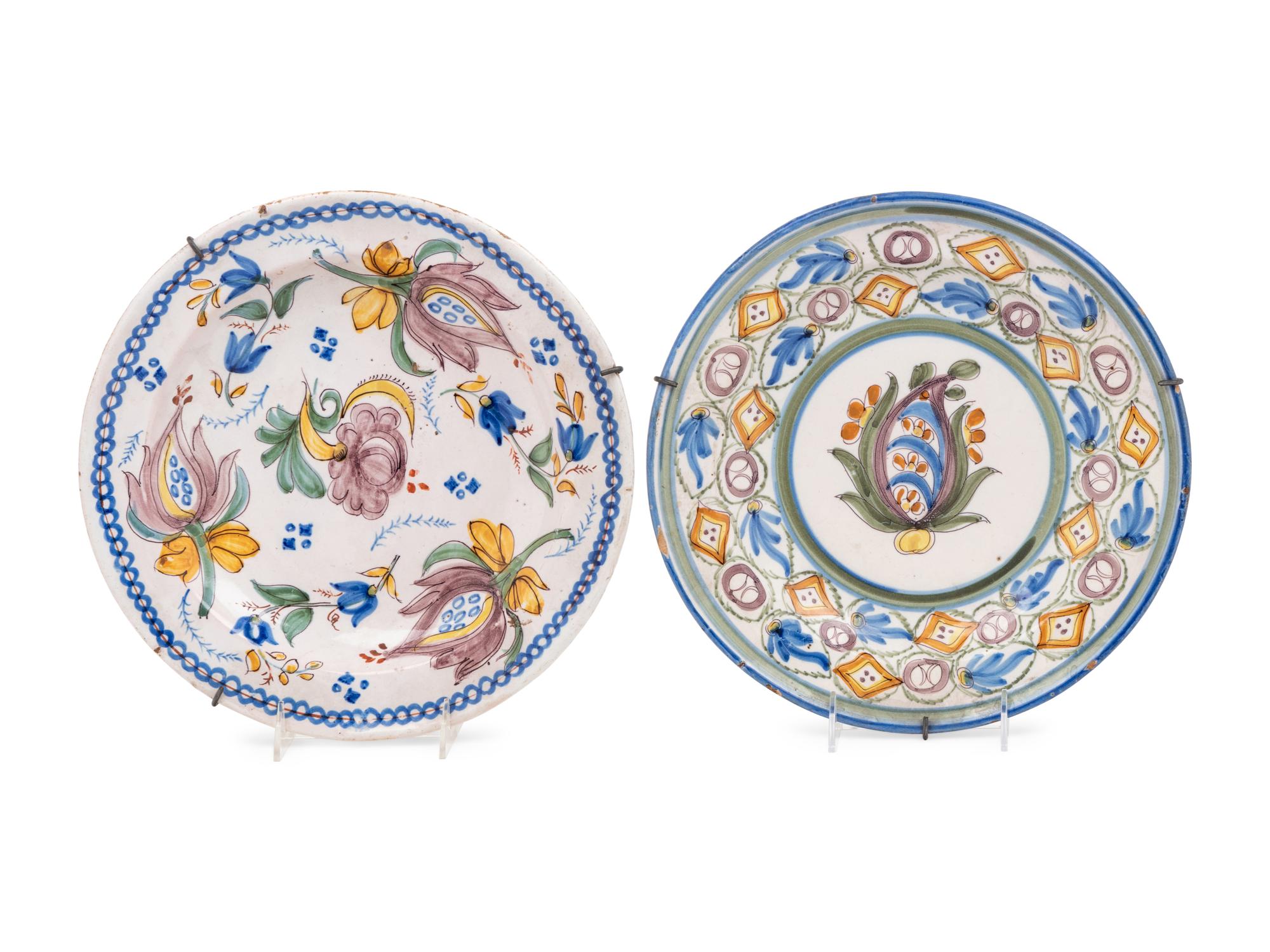 Two Continental Faïence Plates