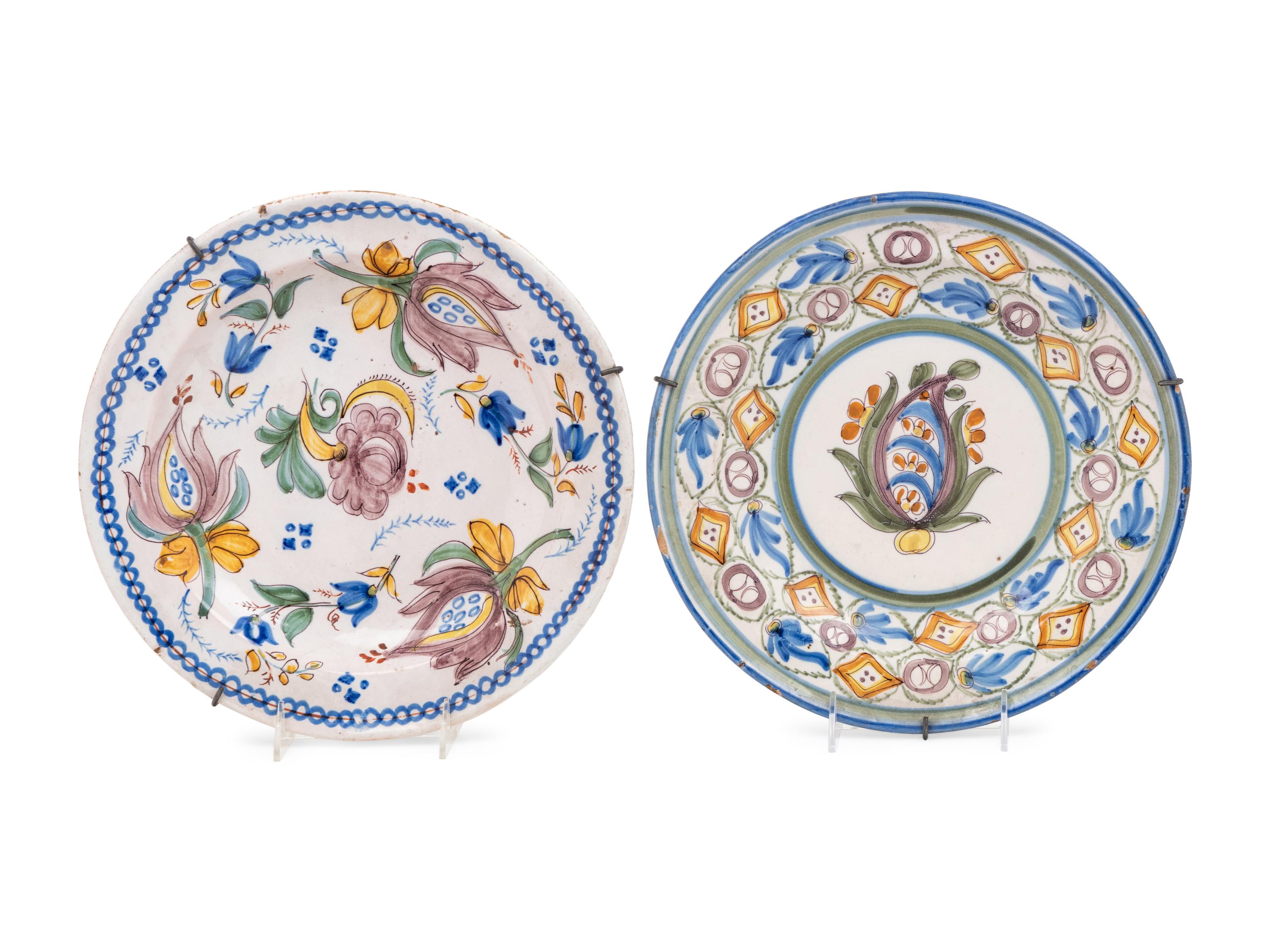 Two Continental Faïence Plates