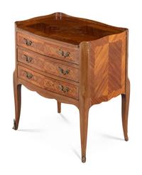 A Continental Fruitwood Marquetry Chest of Drawers