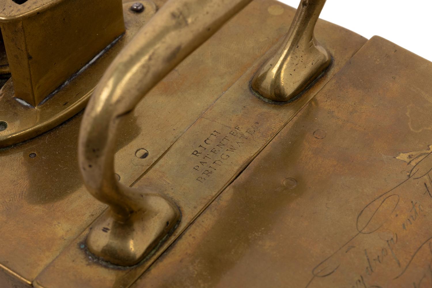 An English Brass 'Honor' Tobacco Box
