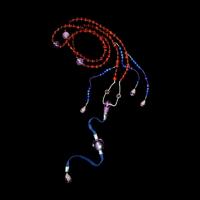 A Chinese Amber, Lapis, and Amethyst Court Necklace, Chaozhu, Late 19th Century 清晚期 琥珀朝珠
