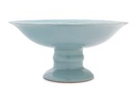 A Clair-de-Lune Glazed Porcelain Stem Dish