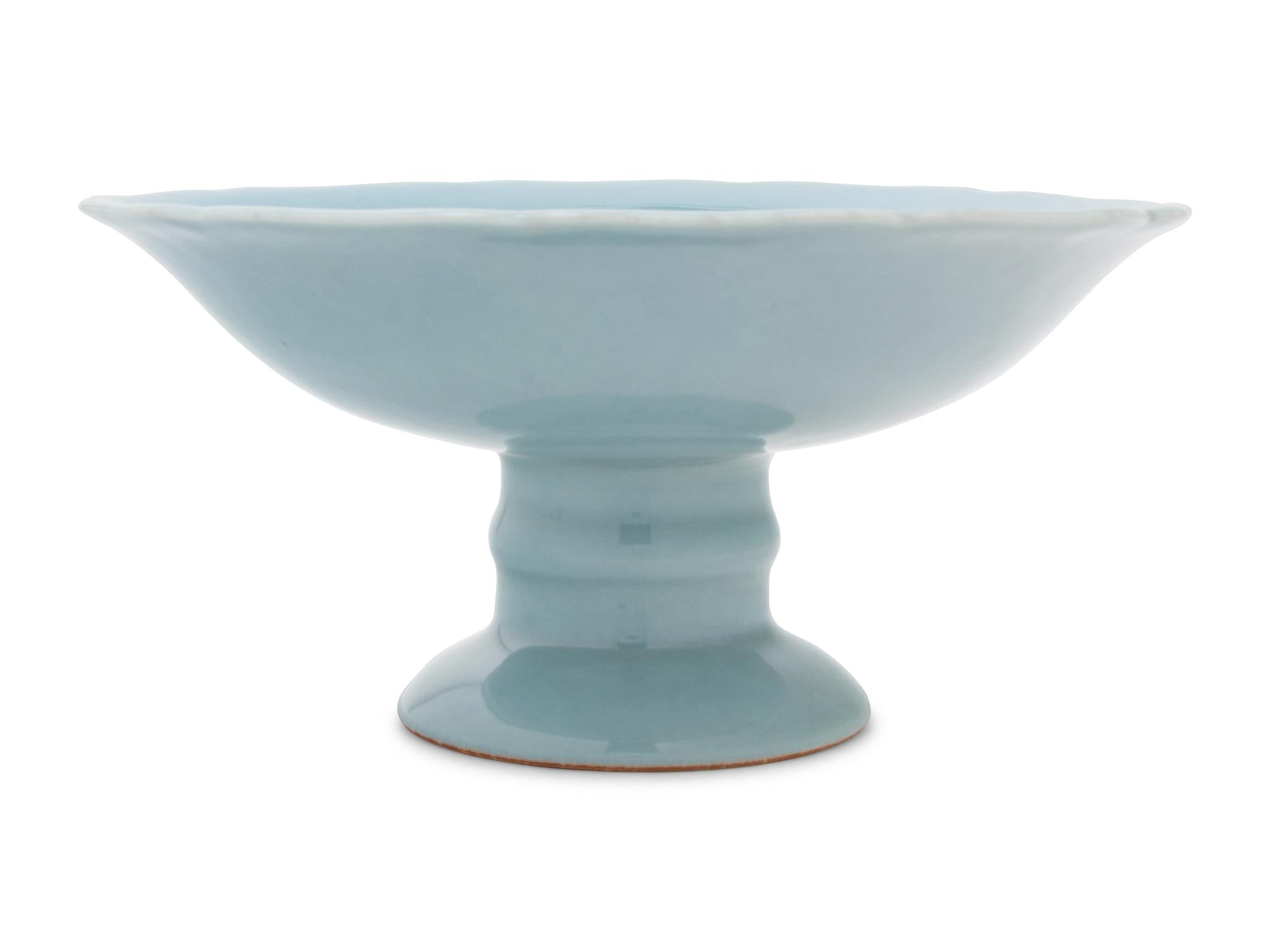 A Clair-de-Lune Glazed Porcelain Stem Dish