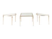 A Pair of Nancy Corzine Silvered Metal Guerlain Three-Part Low Tables