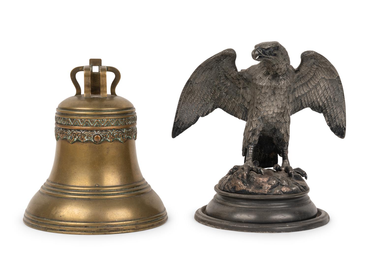 An Eagle-Form Inkwell and an English Bell Inkwell