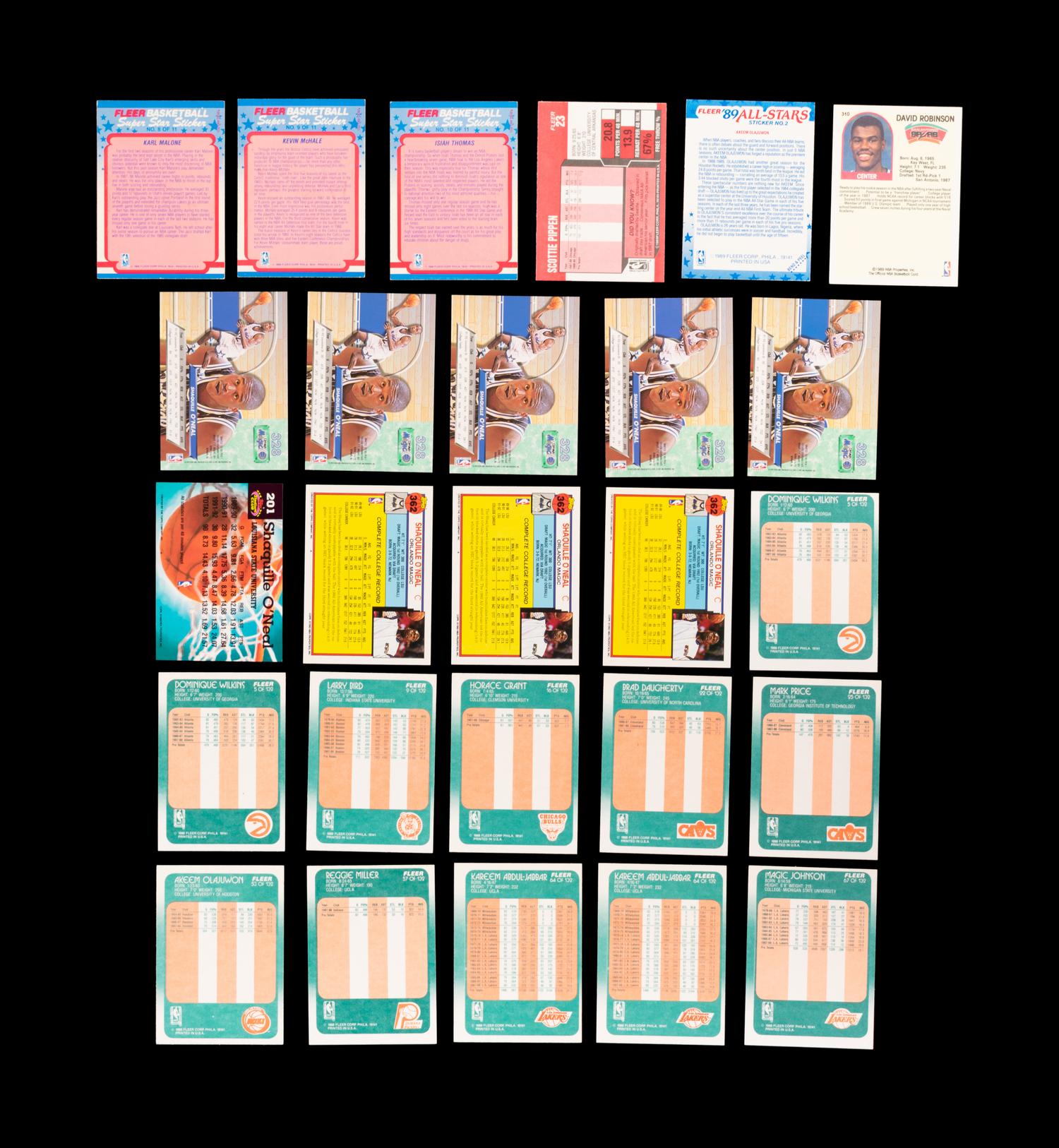 A Group of 95 1980s and 1990s Basketball Cards and Stickers Including Multiple Stars, Rookies and Michael Jordan Issues,