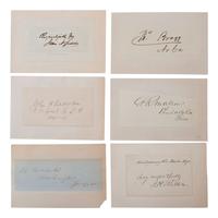 [CIVIL WAR]. A group of 11 signatures of Confederate cabinet members, incl. Jefferson Davis, Judah P. Benjamin, J.C. Breckinridge, and others.