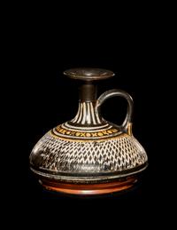 An Apulian Gnathian-Ware Lattice Pattern Squat Lekythos