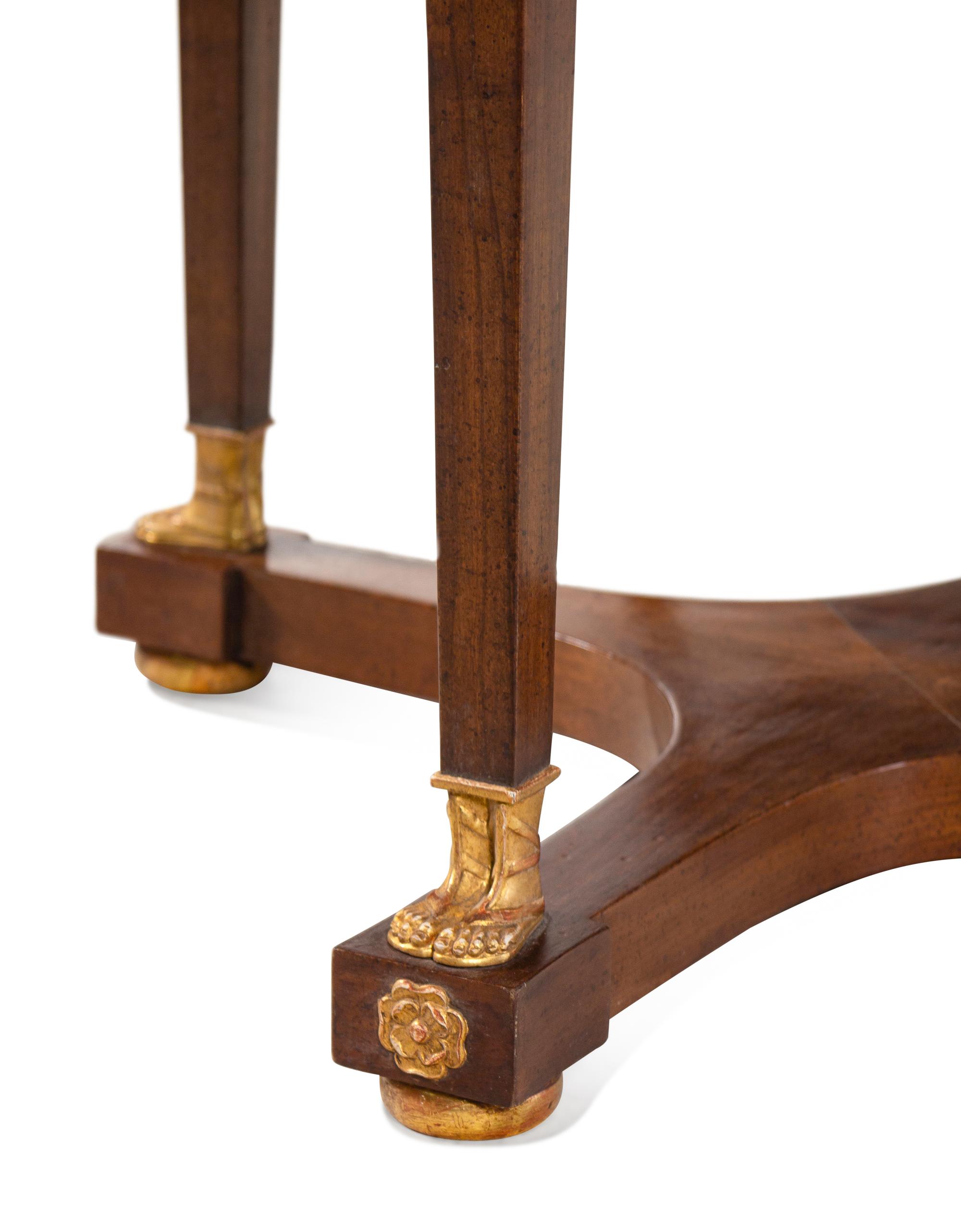 An Empire Style Parcel Gilt Mahogany Side Table