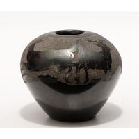 Blackware Sgraffito Pottery Jar, with Deer