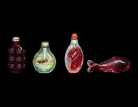 Four Chinese Glass Snuff Bottles
