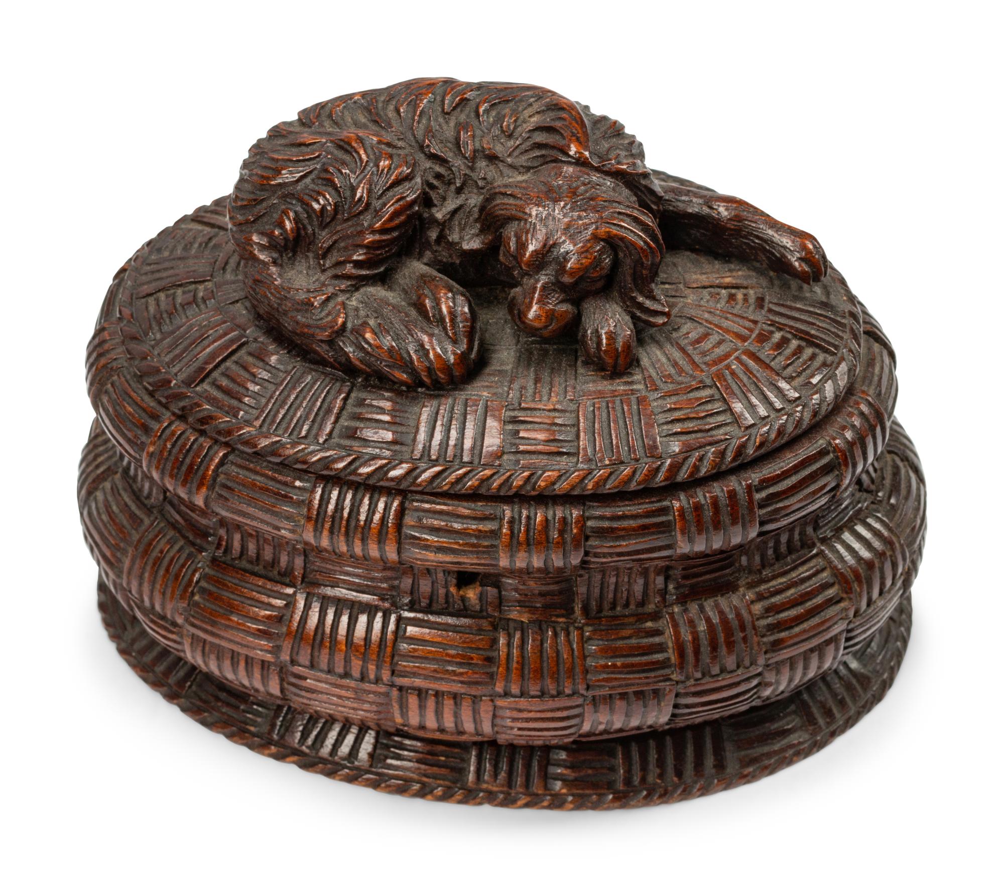 Six Continental Carved Wood Boxes