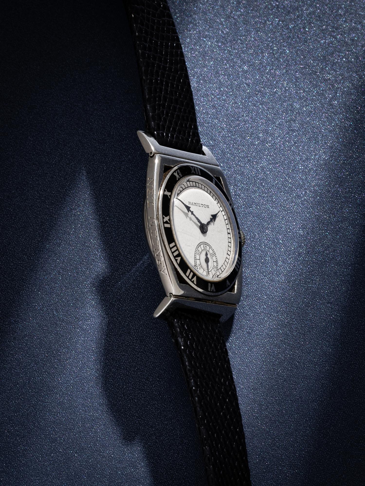 An Extraordinarily Scarce Original 1928 New York Yankees World Series Champions Hamilton "Piping Rock" Watch Presented by Colonel Jacob Ruppert — Gifted by Yankees Owner to Neil Mooney, railway director of "The Flying Yankee Special" and Assistant Passenger Traffic Manager of the New York Central Lines