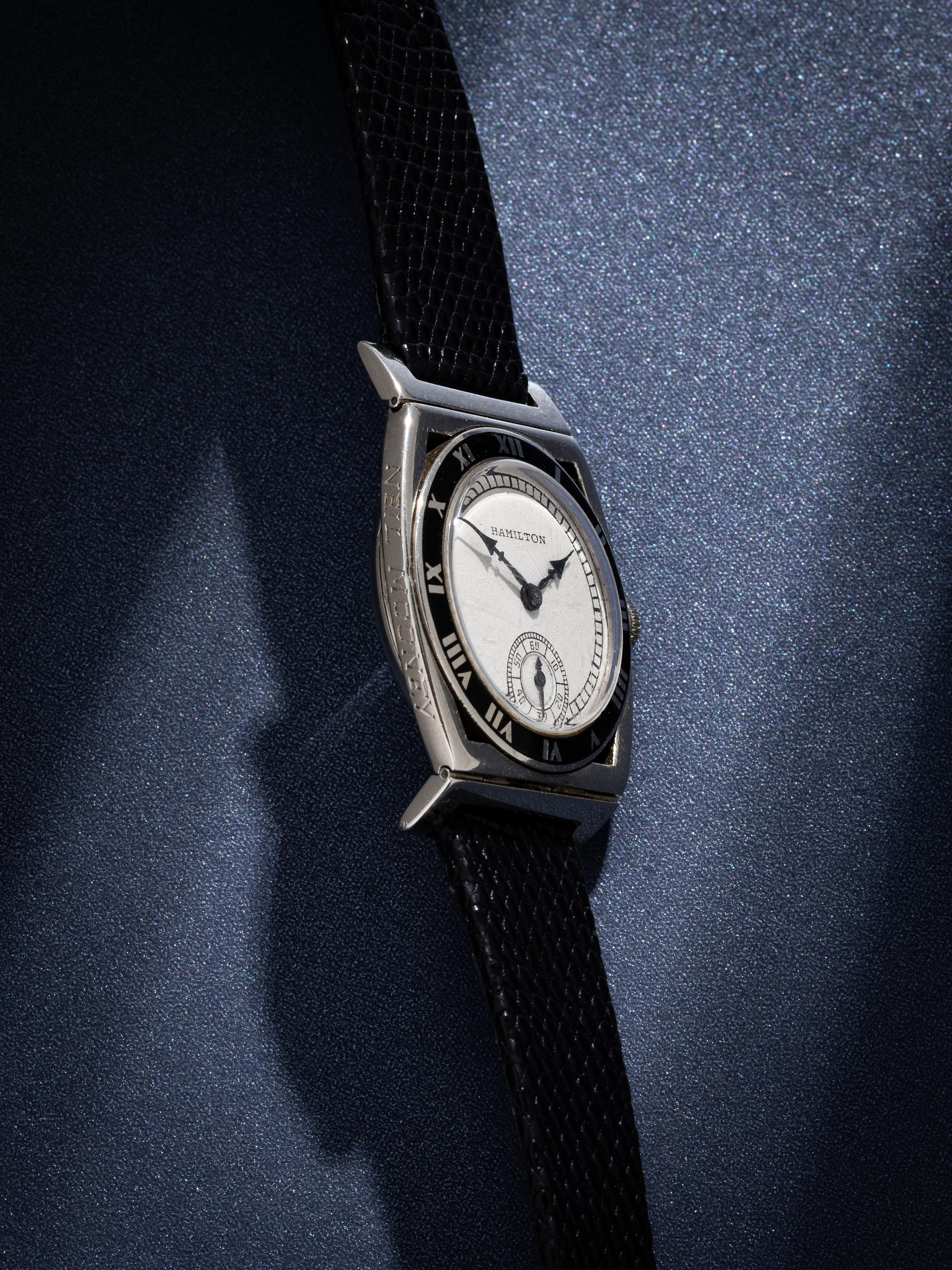 An Extraordinarily Scarce Original 1928 New York Yankees World Series Champions Hamilton "Piping Rock" Watch Presented by Colonel Jacob Ruppert — Gifted by Yankees Owner to Neil Mooney, railway director of "The Flying Yankee Special" and Assistant Passenger Traffic Manager of the New York Central Lines