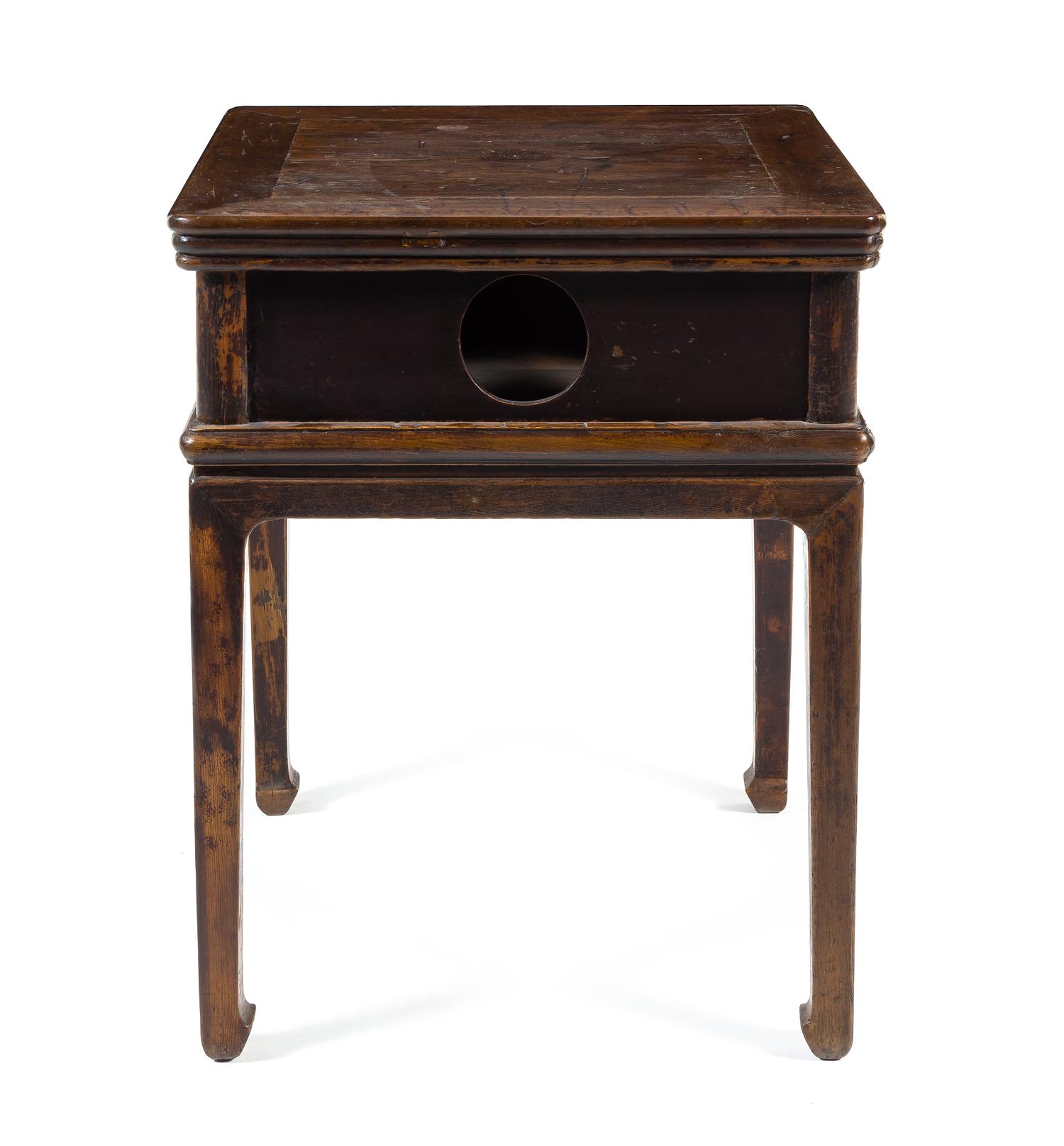 A Chinese Hardwood Square Table, Fangzhuo Height 33 1/2 x width 26 1/2 x depth 26 1/2 inches. — 18TH/19TH CENTURY