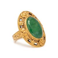 YELLOW GOLD AND JADE RING