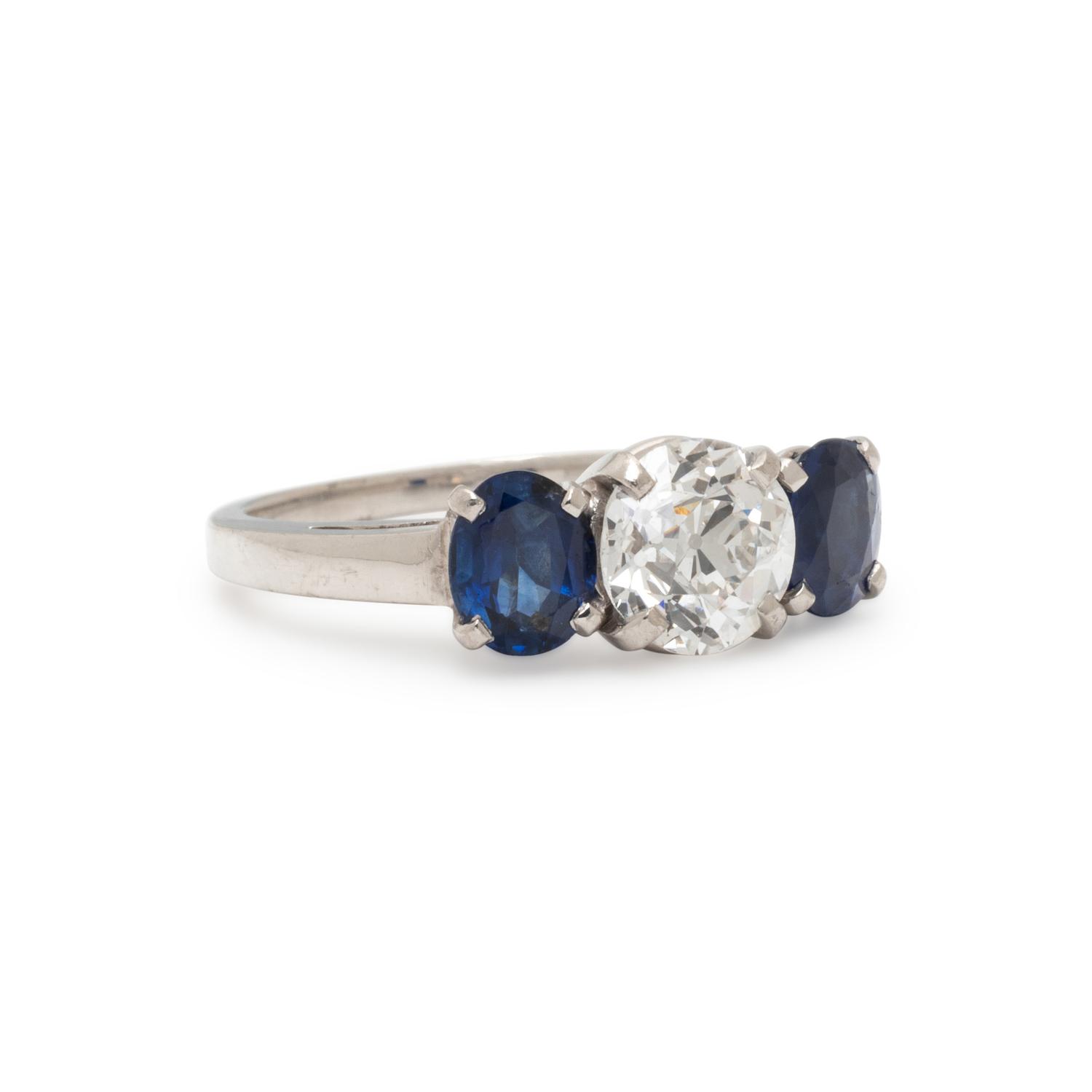 SPAULDING & CO., DIAMOND AND SAPPHIRE RING
