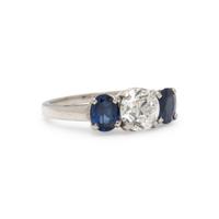 SPAULDING & CO., DIAMOND AND SAPPHIRE RING