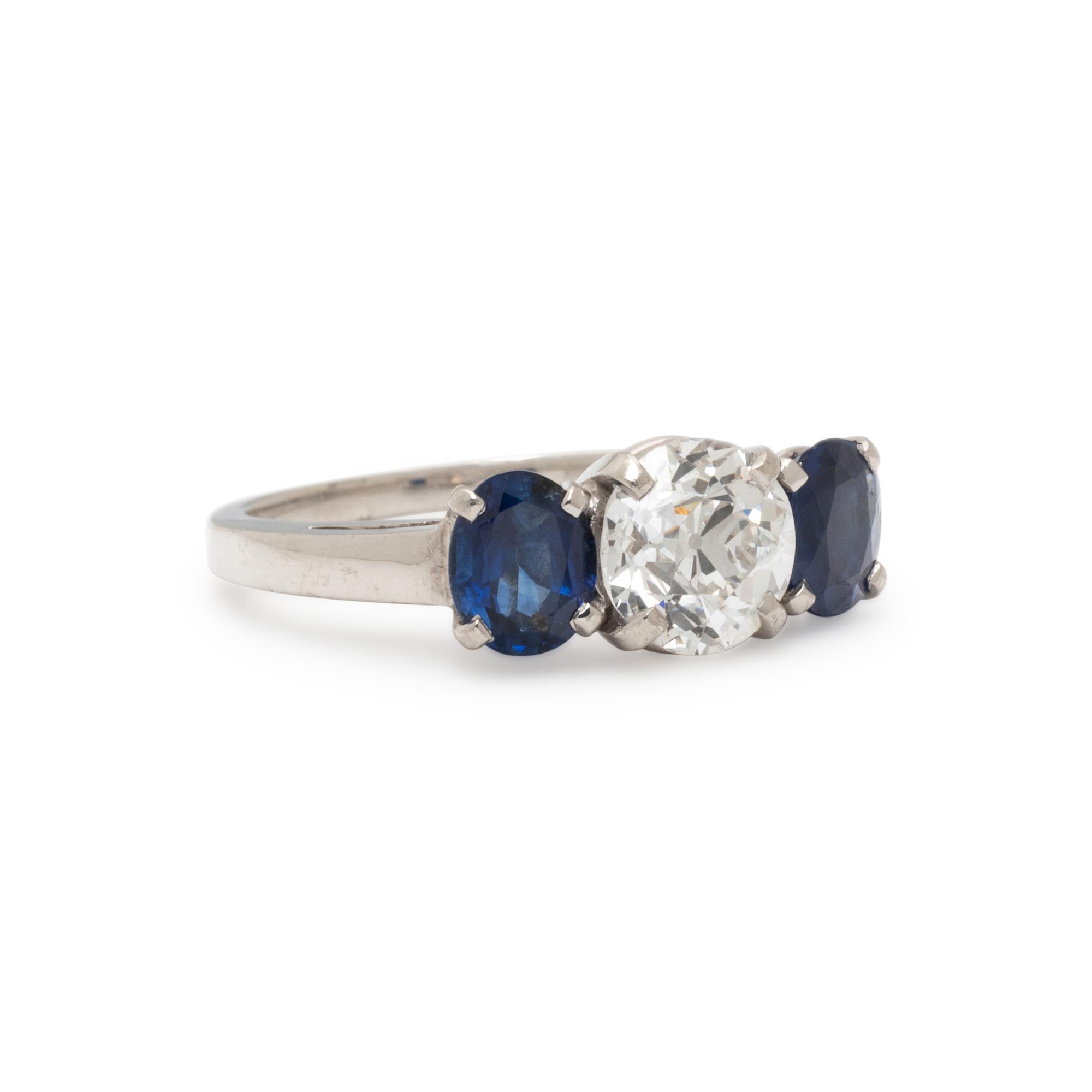 SPAULDING & CO., DIAMOND AND SAPPHIRE RING