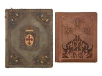 Two Embossed Leather Folios