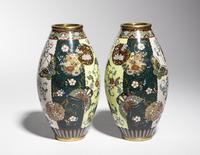 A Pair of Japanese Cloisonné Vases