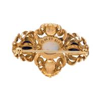 YELLOW GOLD AND MULTIGEM BROOCH