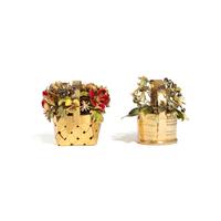 CARTIER, PAIR OF ENAMEL AND SILVER GILT FLOWER BASKETS