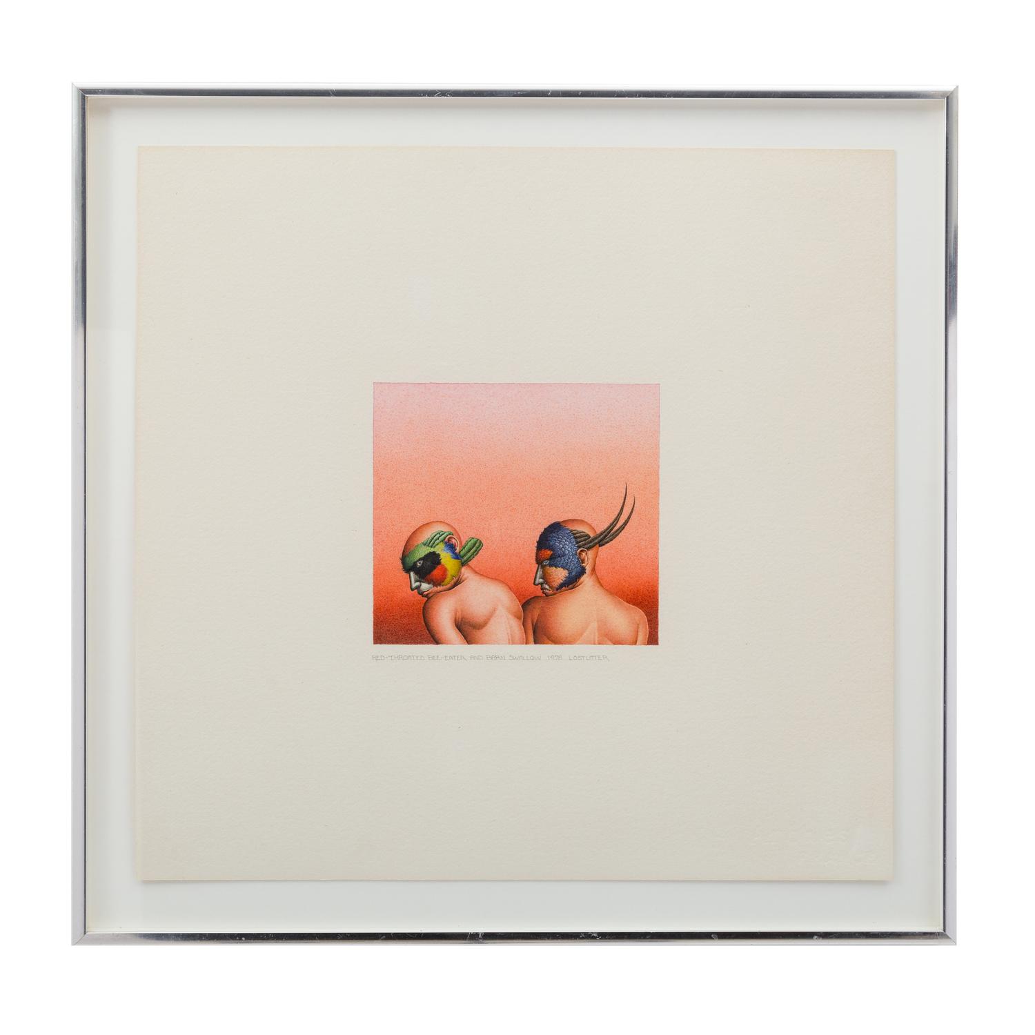 Pataecus Fronto Marchio, 1977 and Red-Throated Bee-Eater and Barn Swallow , 1978 (a pair of works)