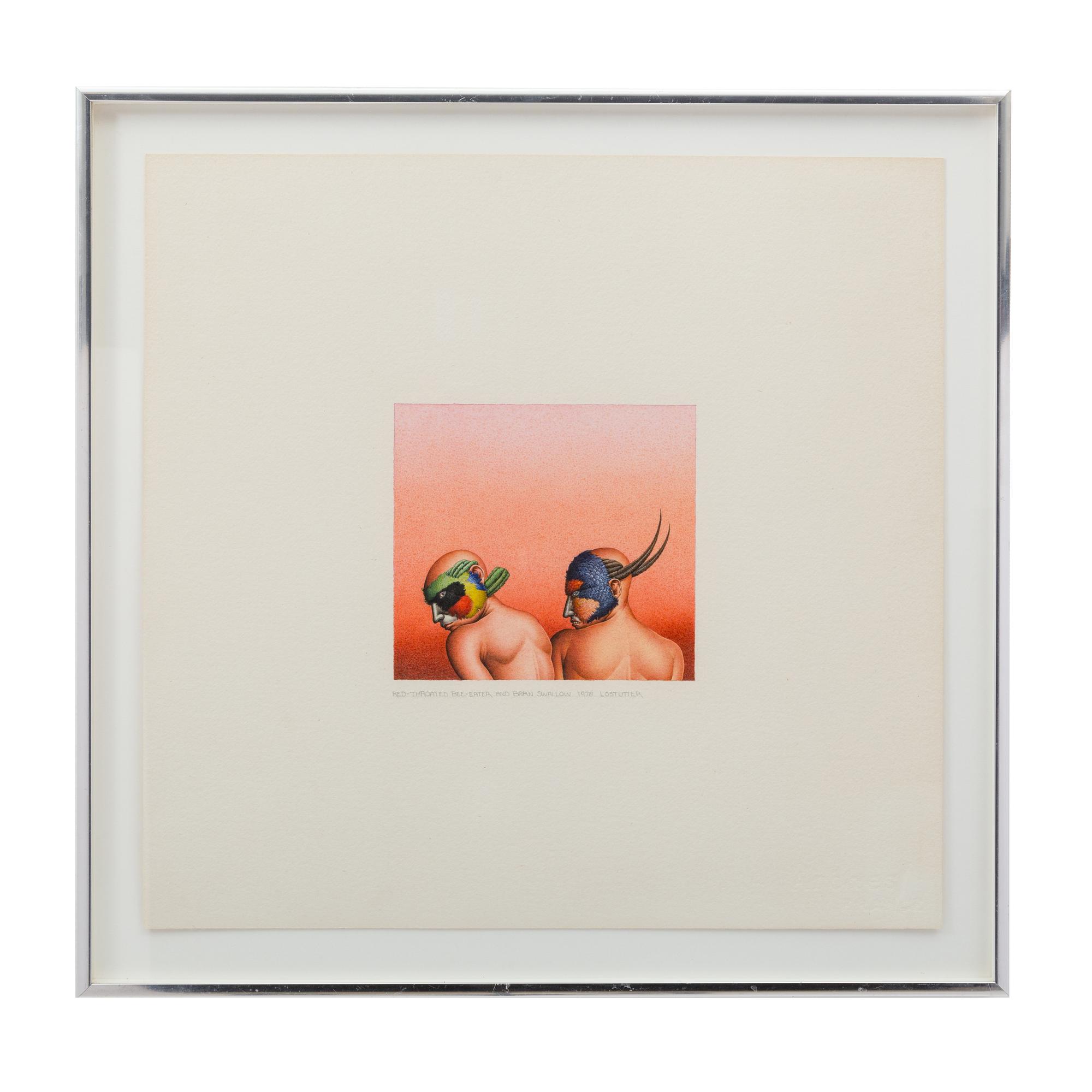 Pataecus Fronto Marchio, 1977 and Red-Throated Bee-Eater and Barn Swallow , 1978 (a pair of works)