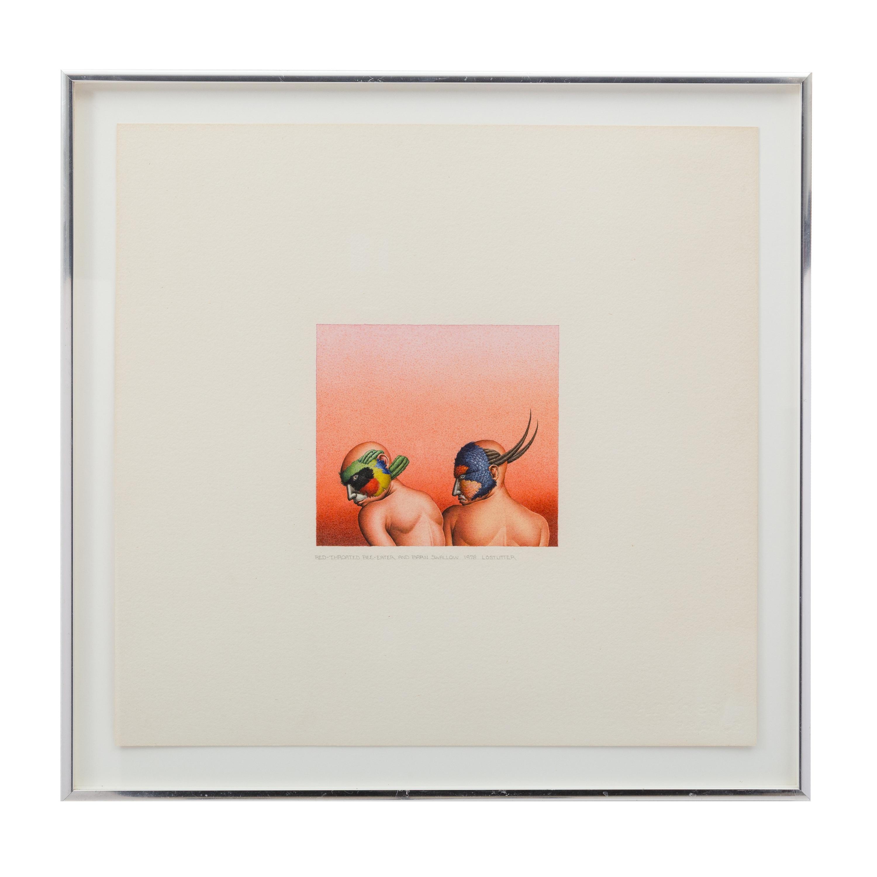 Pataecus Fronto Marchio, 1977 and Red-Throated Bee-Eater and Barn Swallow , 1978 (a pair of works)