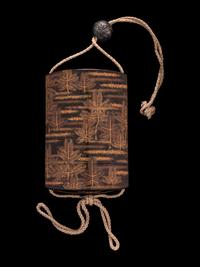 A Japanese Gold and Black Four-Case Inro