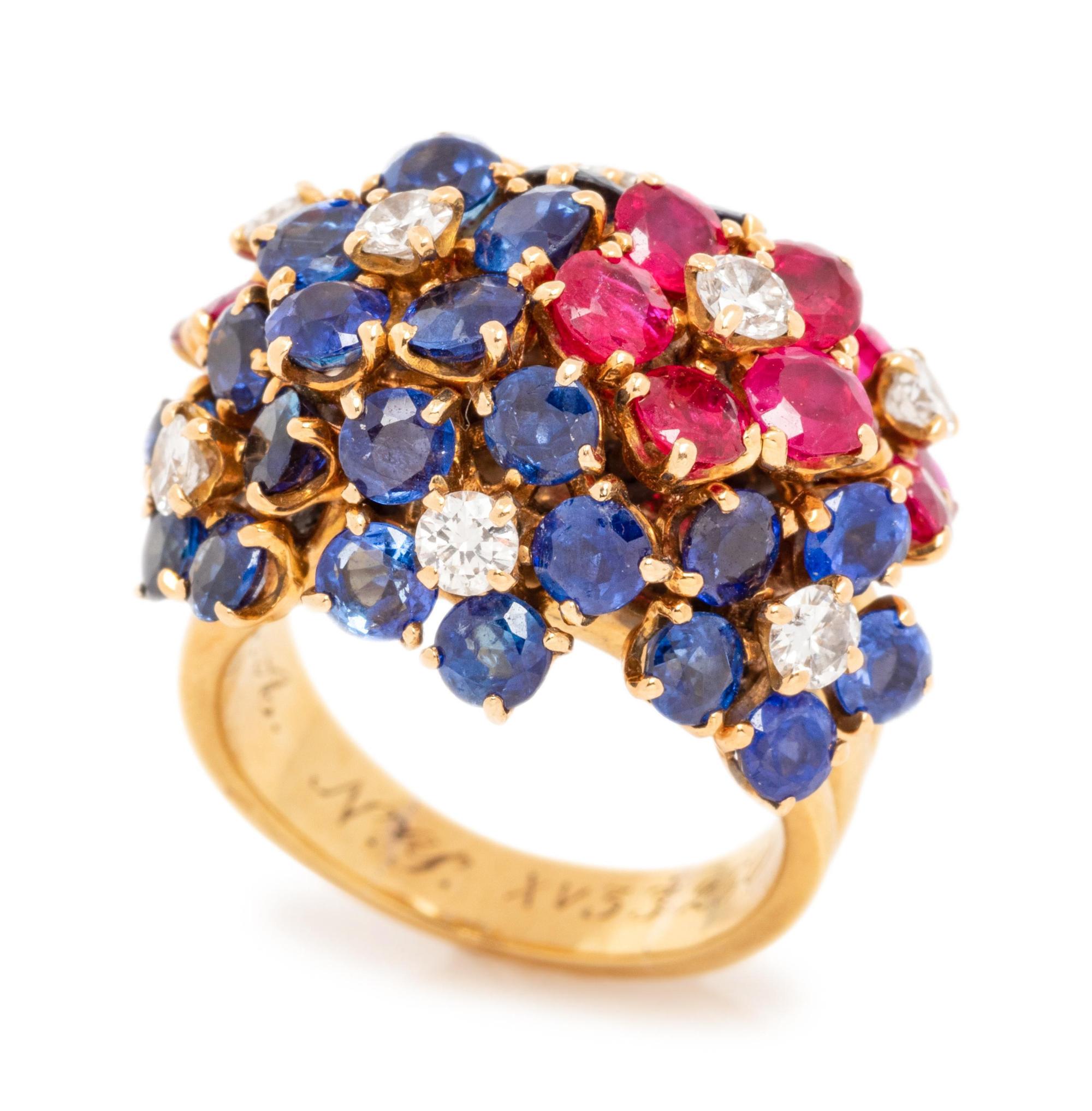 Van Cleef & Arpels, Sapphire, Ruby and Diamond Ring