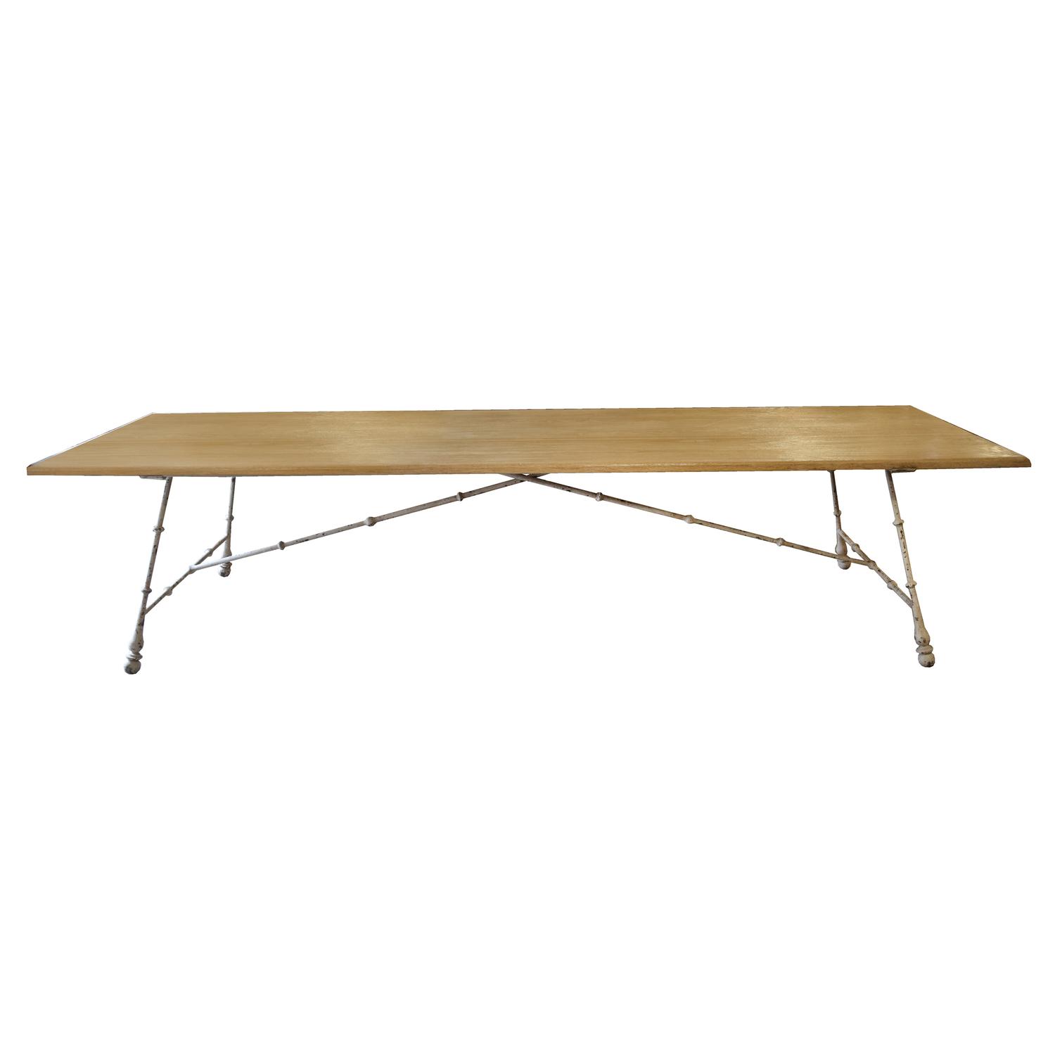 A Spanish-Style Table with Iron Base 132" W x 29" D x 29.5" H — 20th Century